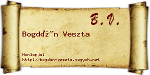 Bogdán Veszta névjegykártya